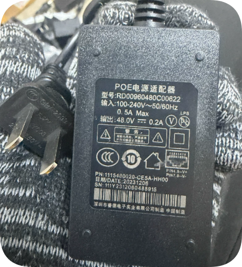 *Brand NEW*Ruide RD00960480C00622 PoE Power Adapter 48.0V 0.2A (Network Port) / 48V 200m